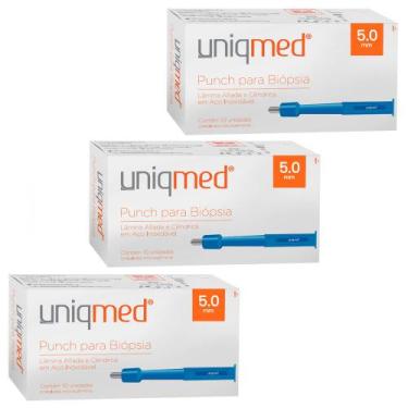 Imagem de Punch para biópsia 5,0mm kit 3cx uniqmed tamanho:5,0mm, 5,0MM