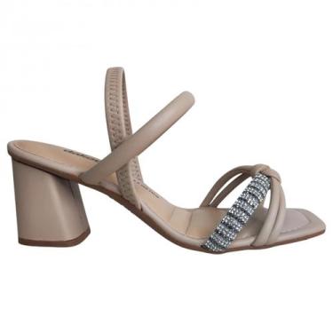 Imagem de Sandália Casual Tira Com Strass Feminina Dakota Y9765, Bege, 36