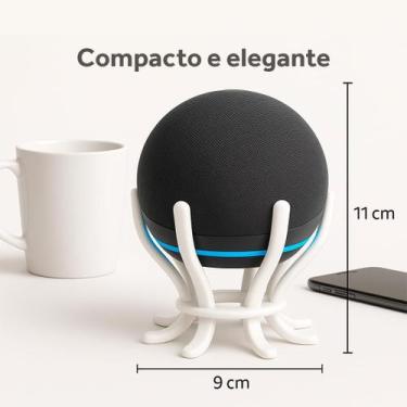 Imagem de Suporte para Echo Dot 4ª e 5ª Geração Organizador com Passa Cabo Branc