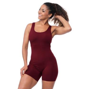 Imagem de Macaquinho Fitness Feminino Poliamida Premium Modelador Zero Transparê
