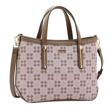 Imagem de Bolsa Chenson Feminina Satchel Monograma Mão e Ombro 3485294 Cor:Natur