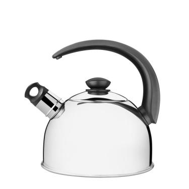 Imagem de Chaleira com Apito 2,1 l para Ferver Água em Aço Inox com Cabo Preto Ergonômico para Us...
