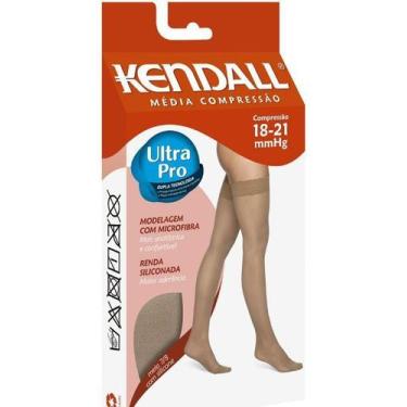 Imagem de Meia coxa Media Compressão Com Silicone Com Ponteira kendall, Mel, M