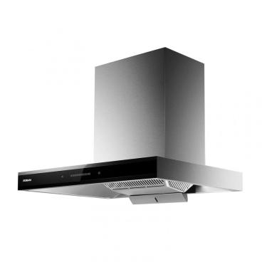 Imagem de Coifa de parede 76cm Robam cinza aço inox vidro 1100 CFM 9 velocidades controle touch e...