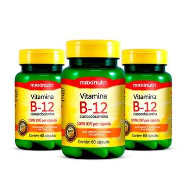 Imagem de Kit 03 Vitamina B12 100% IDR 60 Cápsulas Maxinutri