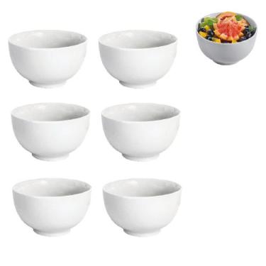 Imagem de 6 Tigelas Bowl Redonda Molheira Branca em Melamina 150ml - Fx