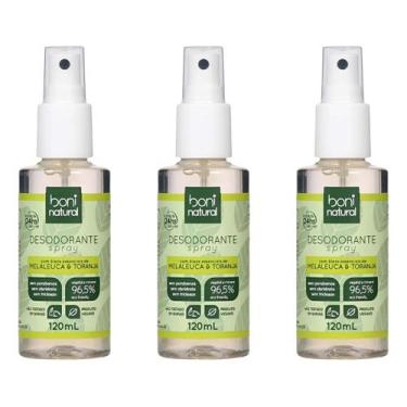Imagem de Kit 3 Desodorantes Spray Sem Aluminio Melaleuca E Toranja 120ml Boni N
