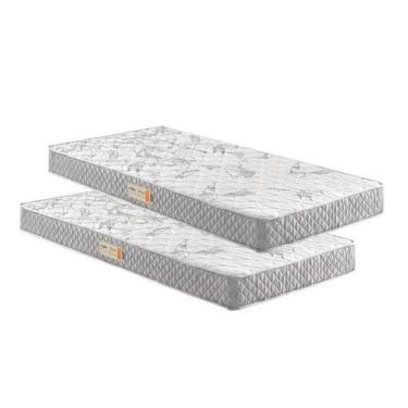 Imagem de Kit 2 Colchões Solteiro D23 Ecoline - 88x188x14 - Ecoflex, Preto