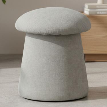 Imagem de Puff Orgânico Decorativo Quarto Infantil Aslam D02 Linho Verde Claro C-47 - Lyam Decor