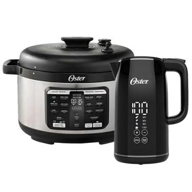 Imagem de Kit Panela de Pressão Elétrica 5,7L e Chaleira Digital Oster, 110V