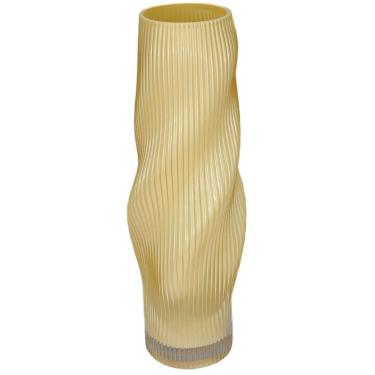 Imagem de VASO DECORATIVO ENFEITE PLANTA REDONDO VIDRO 29x13x13cm CREME
