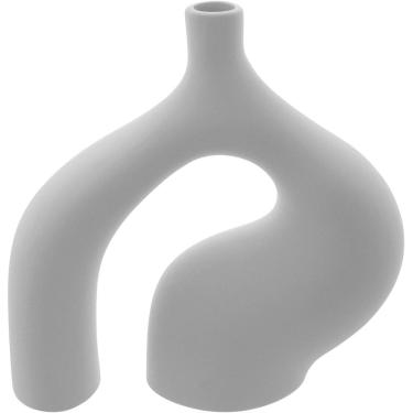Imagem de VASO DECORATIVO ENFEITE PLANTA CERÂMICA 24x24x3cm BRANCO