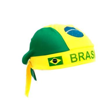 Imagem de Bandana Torcedor Ajustável Eventos Esportivos Verde Amarelo - GXM
