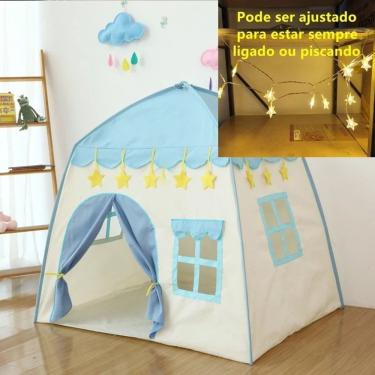 Imagem de Tenda Infantil Casa dos Sonhos Infância Feliz Tenda Azul+led para Brincar em Formato de...