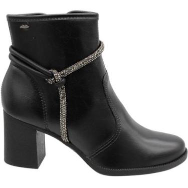 Imagem de Bota Cano Baixo Dakota Cravejada Strass Salto Médio Grosso Feminina, P