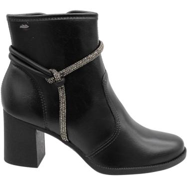 Imagem de Bota Cano Baixo Dakota Cravejada Strass Salto Médio Grosso Feminina