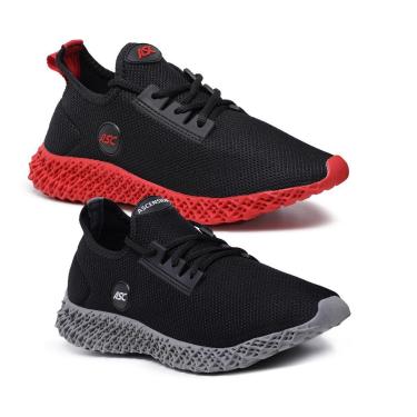 Imagem de Combo 2 Pares de Tênis Esportivo Versátil e Confortável para Caminhada e Dia a Dia-Masc...