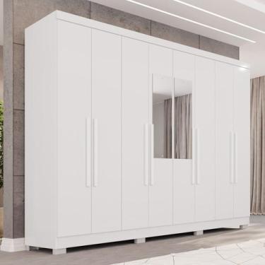 Imagem de Guarda-Roupa Casal com Pés e Espelho 8 Portas 4 Gavetas França Espress