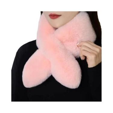 Imagem de Cachecol Feminino De Inverno Quente Com Pelo Sintético De Coelho, Gola