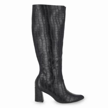Imagem de Bota Piccadilly Cano Longo e Salto Alto 745189, Preto, 35