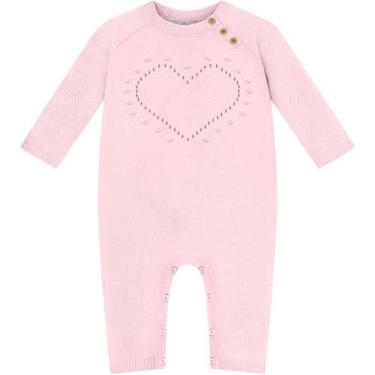 Imagem de Macacão Bebê Menina Milon em Tricot Estampado cor Rosa