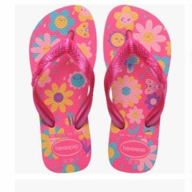 Imagem de Chinelo fem inf havaianas kids flores, Rosa flux, Rosa gum, 30