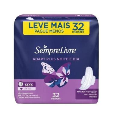 Imagem de Absorvente Sempre Livre Adapt Plus Seca c/Abas 32 Unidades