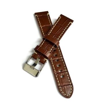 Imagem de Pulseira relógio Couro estilo Croco, Esportiva, Costura Clara.LC115 - 