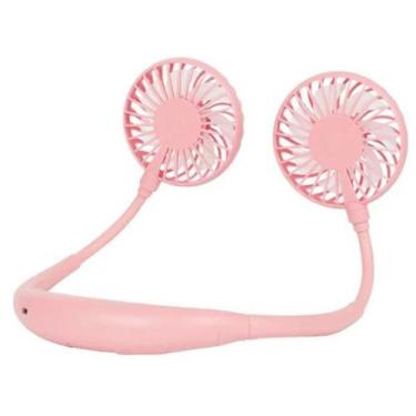 Imagem de Mini Ventilador de Pescoço Esportivo Portátil Recarregável, Rosa