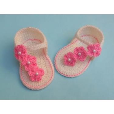 Imagem de sapatinho em croche florido - thamy