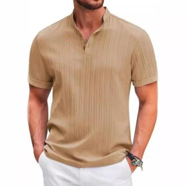 Imagem de Camisa Masculina Havaiana Retrô De Algodão E Linho Casual Solta Esport