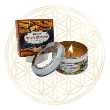 Imagem de Vela Aromática Importada Indiana Goloka, PALO SANTO E SÁLVIA BRANCA