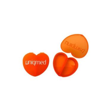 Imagem de Porta Comprimidos 2 Divisões em Coração Laranja - Uniqmed