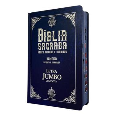 Imagem de Bíblia Pentecostal Jumbo Capa Dura Campacta Azul - Com Índice Harpa Co
