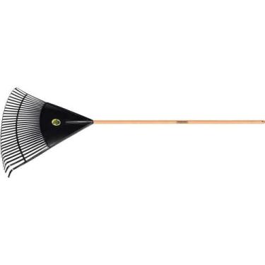Imagem de Vassoura para Jardim 77856804 Plástica 30 Dentes Cabo 1,2m Preta Tramo