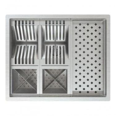 Imagem de Calha Quadrada De Cozinha Inox P/Talheres Louça - TECHNOX