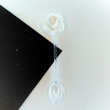 Imagem de Colher Decorativa - Rosa Branca - 10 unidades - Nelyzoca - Rizzo