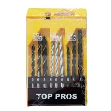 Imagem de Kit Jogo Brocas Furadeira Hobby Madeira Metal 9 Peças TopPros Pontas P
