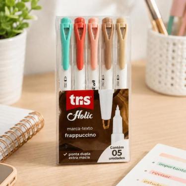Imagem de Conjunto Marca Texto Tris Holic Frappuccino 5 Tons Suaves Dupla Ponta 