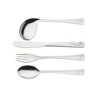 Imagem de Tramontina 66970010 Jogo de Talheres Infantil Aço Inox com 4 Peças, Prata