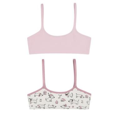 Imagem de Kit Com 2 Sutiãs Infantil Sem Bojo Menina DelRio, M, Areia