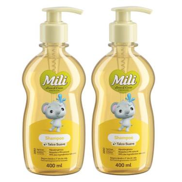 Imagem de Kit 2 Unidades Shampoo Bebê Mili Love Care Talco Suave 400ml Premium H