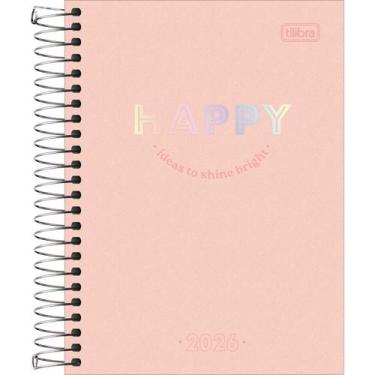 Imagem de Agenda 2026 Happy Espiral 176 Folhas Tilibra, Creme
