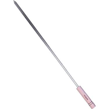 Imagem de Espeto Simples para Churrasco Aço Inox com Cabo de Madeira Multiuso para Exterior Natural Kala 75CM