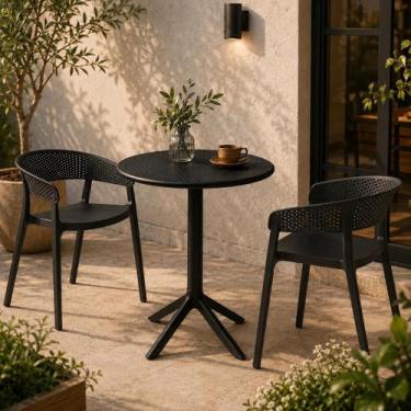 Imagem de Mesa para Jardim Drops 60 cm X 75 cm Preto - Rivatti