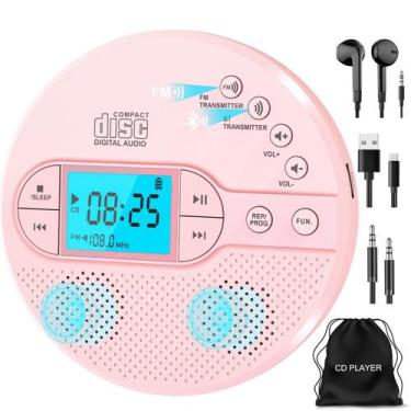 Imagem de Reprodutor de CD Sunoony Rosa com Bluetooth e Transmissor FM