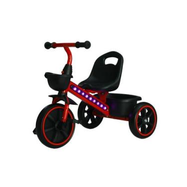 Imagem de Triciclo Infantil Com Pedal LED 3 Rodas EVA Cestinha 25kg Picolé Maxi 