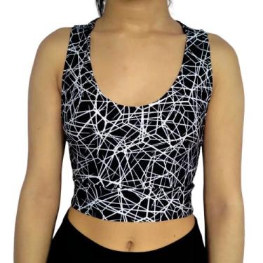 Imagem de Cropped Feminino Justo Regata Barra Fitness Academia Estampas Sortidas