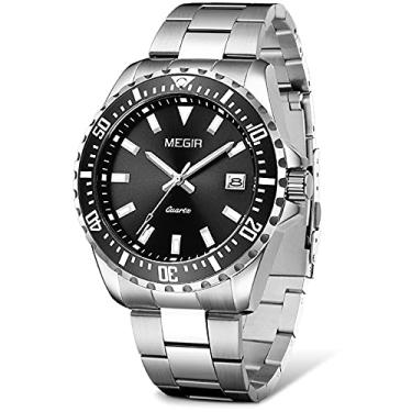 Imagem de Relógios Masculinos de Aço Inoxidável à Luxo Moda Clássico Relógios de Pulso Masculinos