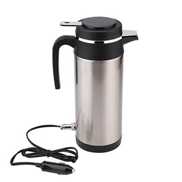 Imagem de Chaleira elétrica de aço inoxidável 1200 ml para carro isqueiro 12 V chaleira térmica de água aquecedor copo caneca garrafa viagem acampamento para chá, café, leite